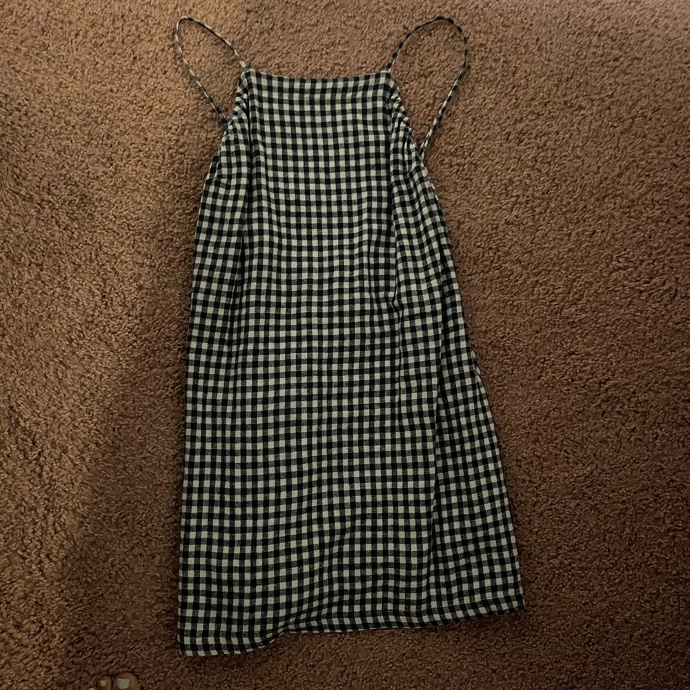 Ladies Navy and White Checkered Dress